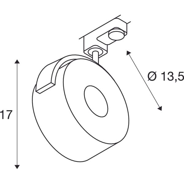 KALU TRACK LEDDISK lamp head, 3000K, 3P.-adapter, white image 2