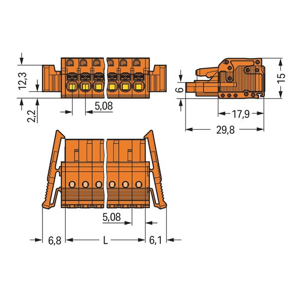 2231-304/037-000 1-conductor female connector; push-button; Push-in CAGE CLAMP® image 2