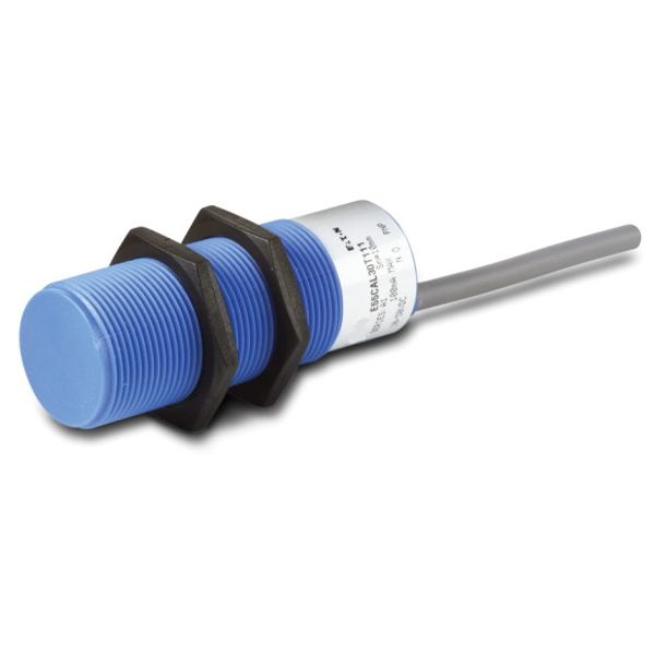 Proximity switch, E57 Miniatur Series, 1 NC, 3-wire, 10 - 30 V DC, M8 x 1 mm, Sn= 1 mm, Flush, PNP, Stainless steel, Plug-in connection M12 x 1 image 1