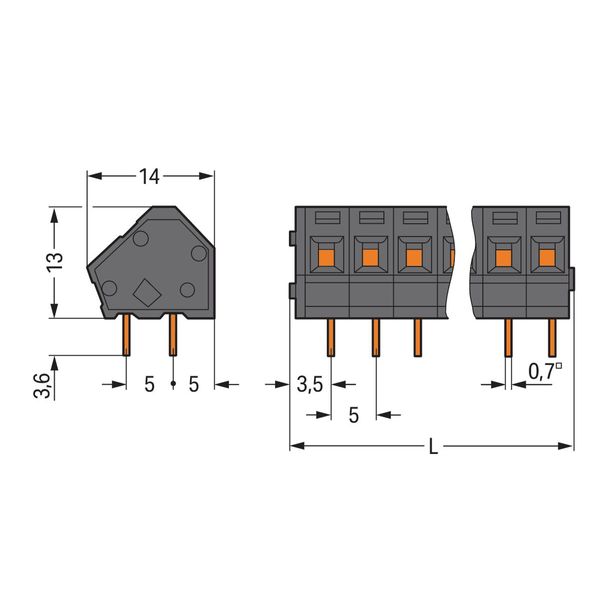 THR PCB terminal block 2.5 mm² Pin spacing 5 mm black image 2