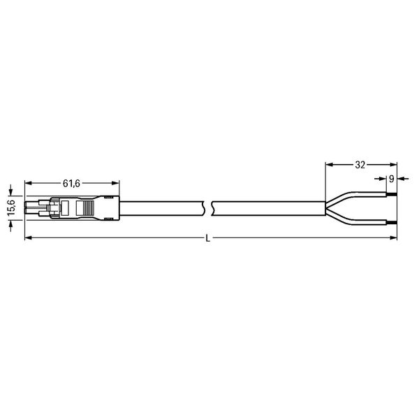 pre-assembled connecting cable Eca Socket/open-ended gray image 3