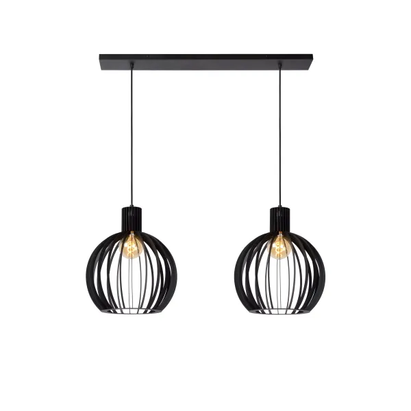 Lucide MIKAELA - Pendant light - 2xE27 - Black image 1