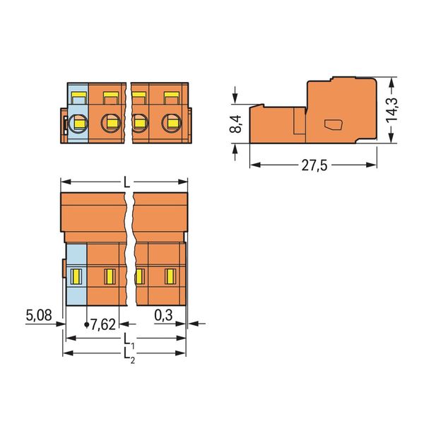 1-conductor male connector CAGE CLAMP® 2.5 mm² orange image 3