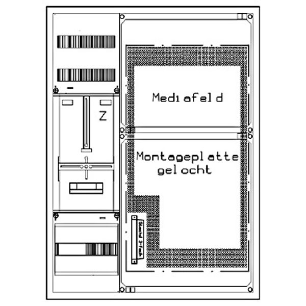 Z„hlerverteiler 1xZF, H=1100 B=800 T=210mm, 2xMF image 1