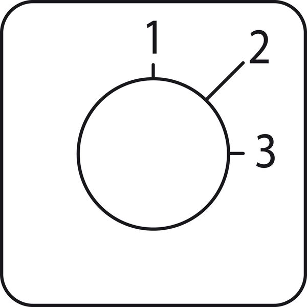 Harmony K, Legend for cam switch, use with Ø 22 mm hole mounting heads, 45X45mm, metallic color, marked 1 - 2 - 3, switching angle 45° image 1