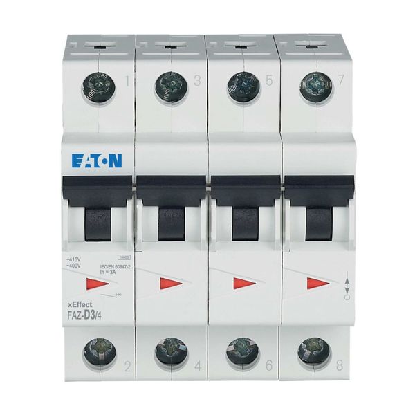 Miniature circuit breaker (MCB), 3 A, 4p, characteristic: D image 17