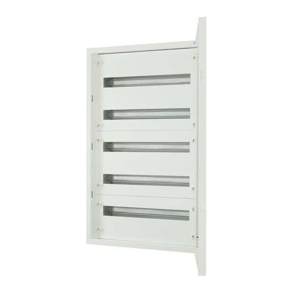 Complete flush-mounted flat distribution board, white, 24 SU per row, 5 rows, type A image 1