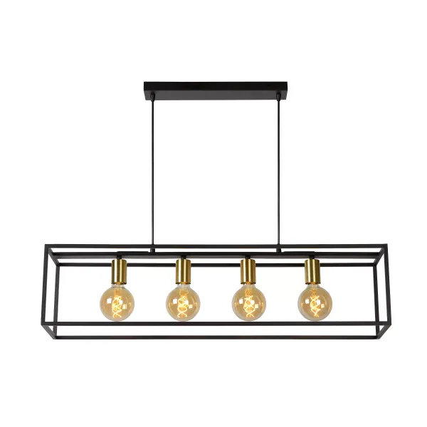 RUBEN  Pendant 4x E27 40W Black/Satin Brass image 1