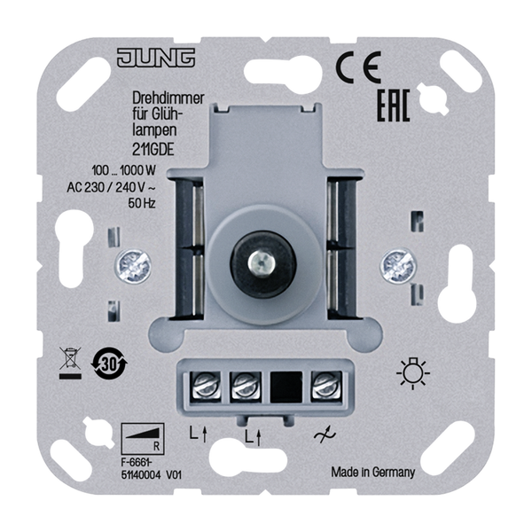 Rotary dimmer with 2-way push switch 211GDE image 2