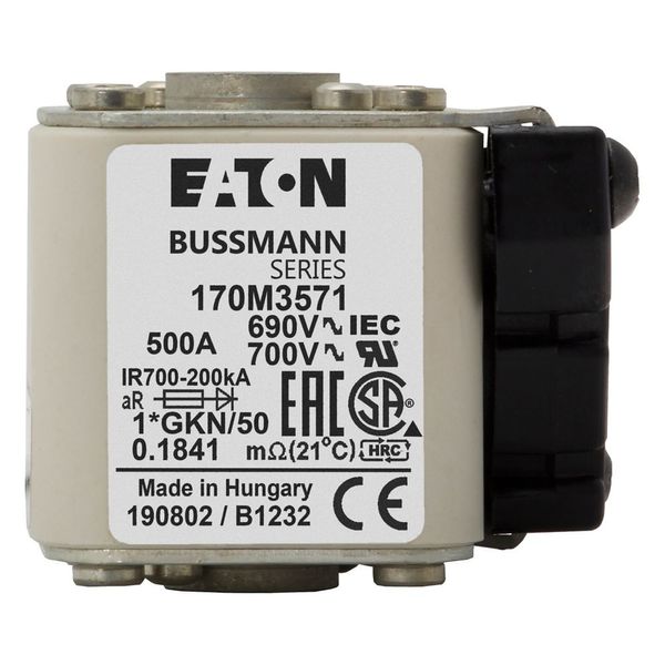 FUSE 500A 690V 1*GKN/50 AR UC image 1