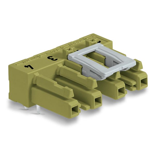 Socket for PCBs angled 4-pole light green image 1