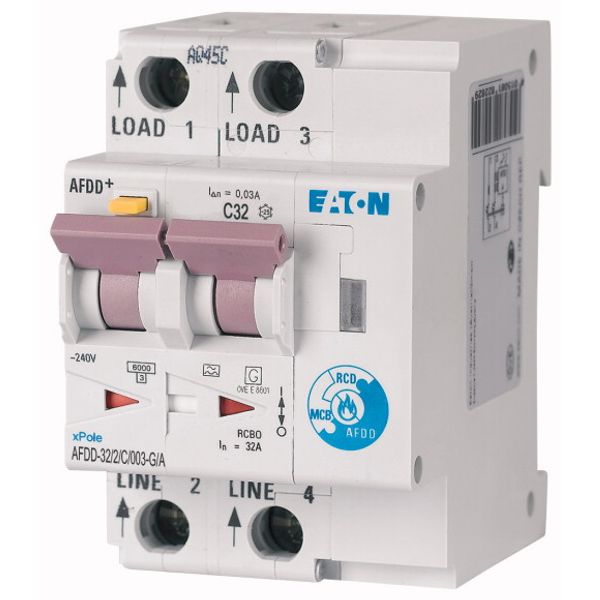 Arc Fault Detection Device, 2p, C, 32 A, 30 mA, type G/A image 3