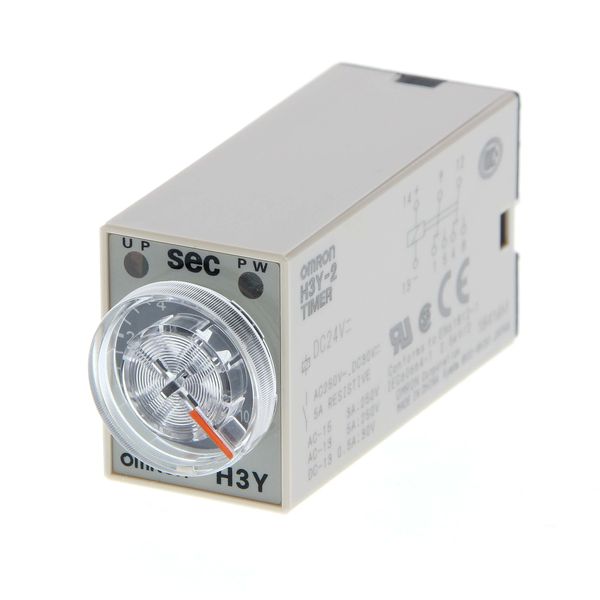 Timer, plug-in, 14-pin, on-delay, 4PDT, 3 A, 24 VAC Supply, 5 - 120 Se image 4