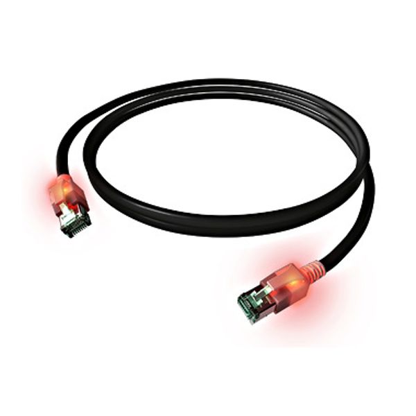 DualBoot LED Patch Cord, Cat.6a, Shielded, Black, 5m image 1