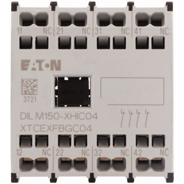 Auxiliary contact module, 4 pole, Ith= 16 A, 4 NC, Front fixing, Spring-loaded terminals, DILMC40 - DILMC150 image 2