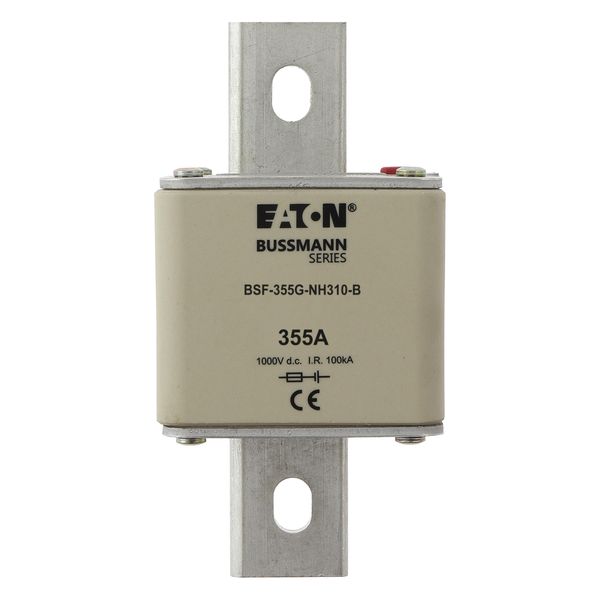 Fuse-link, high speed, 355 A, DC 1000 V, NH3, 71 x 76 x 150 mm, gBat, IEC, bolted connection image 7