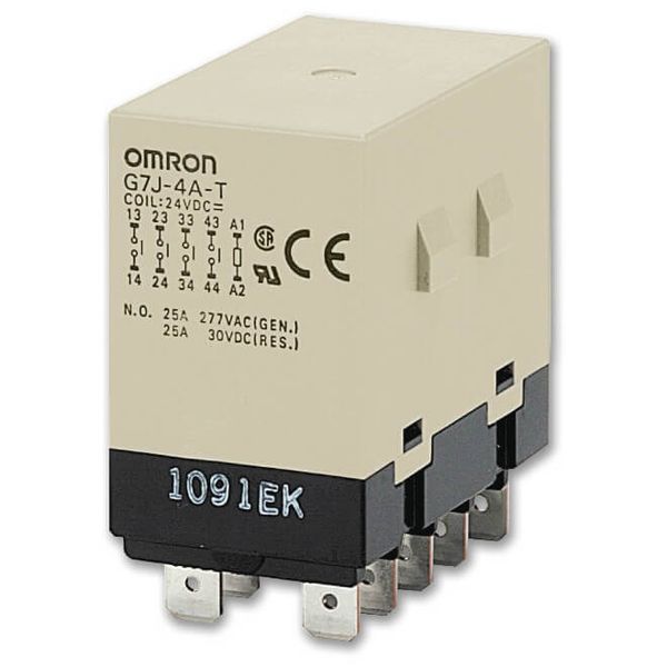 Power Relay, 4PST-NO, quick connect terminal, 100/120 VAC G7J 1088A image 3