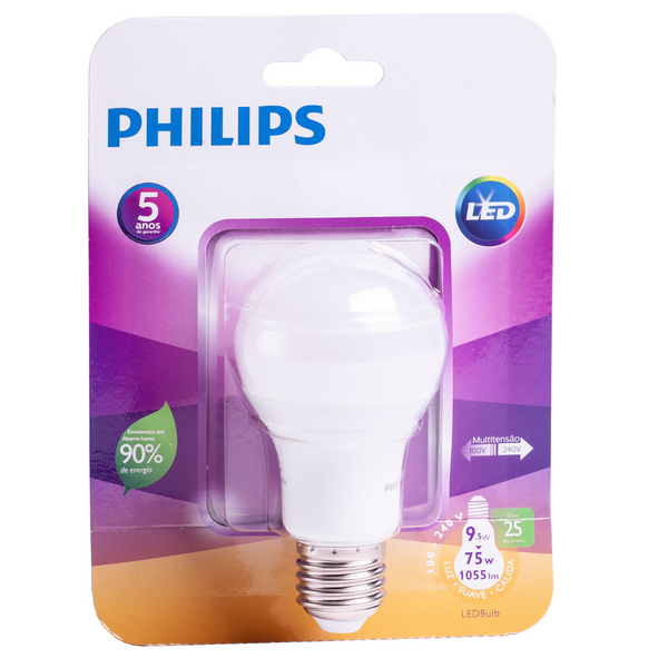 LED Bulb 9.5-75W E27 3000K 100-240V A60 ND image 1