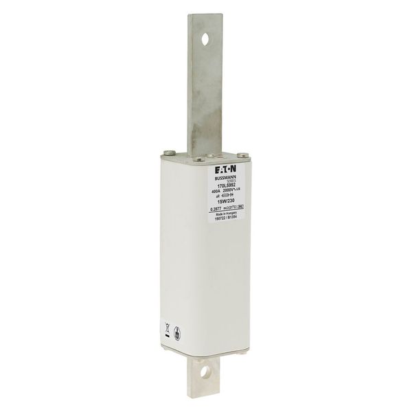 Fuse-link, high speed, 400 A, AC 2000 V, Size 1, 51 x 51 x 264 mm, aR, IEC, single indicator, centre bolted image 15