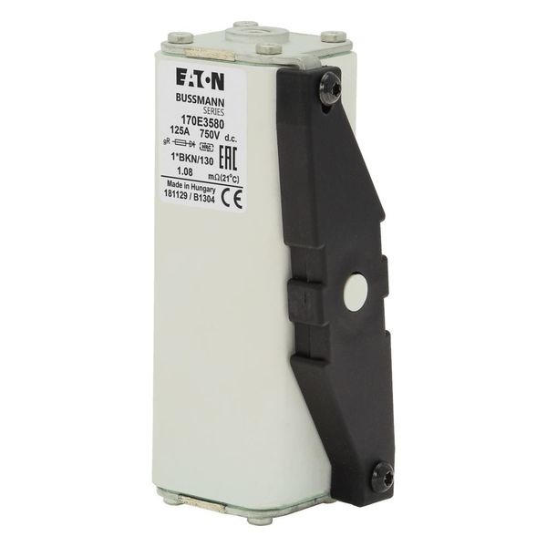 Fuse-link, high speed, 125 A, DC 750 V, compact size 1, gR, IEC, with indicator image 5