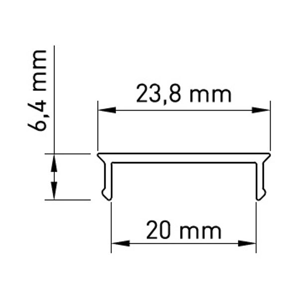 PMMA cover TB flat transparent L-2000mm W-24mm H-6mm image 4