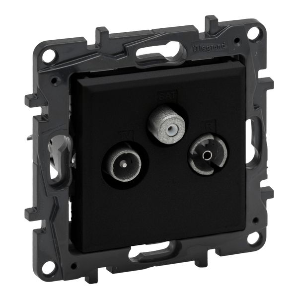 TV-R-SAT SOCKET STAR BLACK image 1