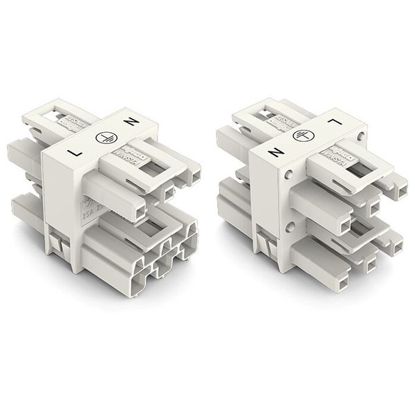 3-way distribution connector 3-pole Cod. A white image 1