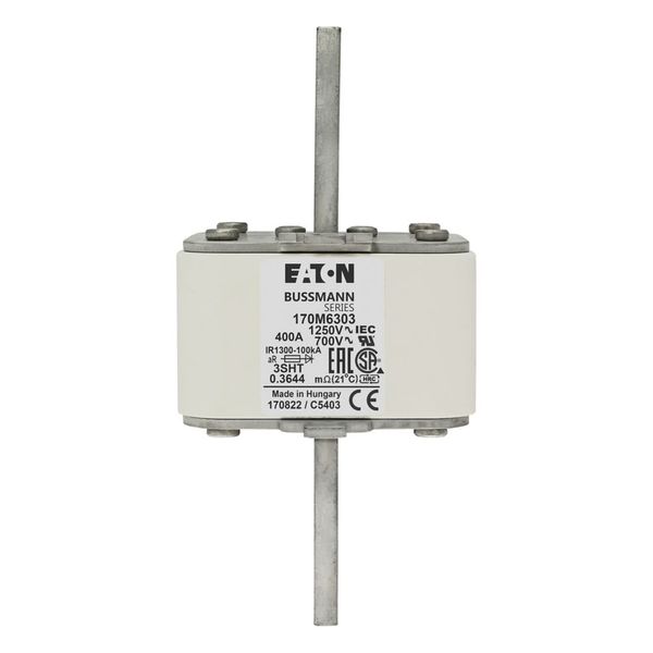 Fuse-link, high speed, 400 A, AC 1250 V, size 3, 76 x 76 x 155 mm, aR, IEC, single indicator image 7