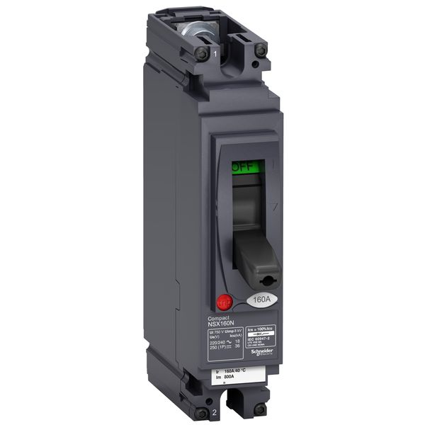circuit breaker ComPact NSX160N AC/DC, 25 kA at 240 VAC, TMD trip unit 125 A, 1 pole 1d image 3