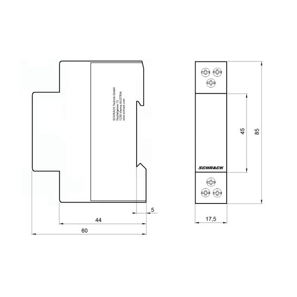 DIN Rail contactor 20A, 1 NO + 1 NC, 24VAC, 1MW, AMPARO image 4