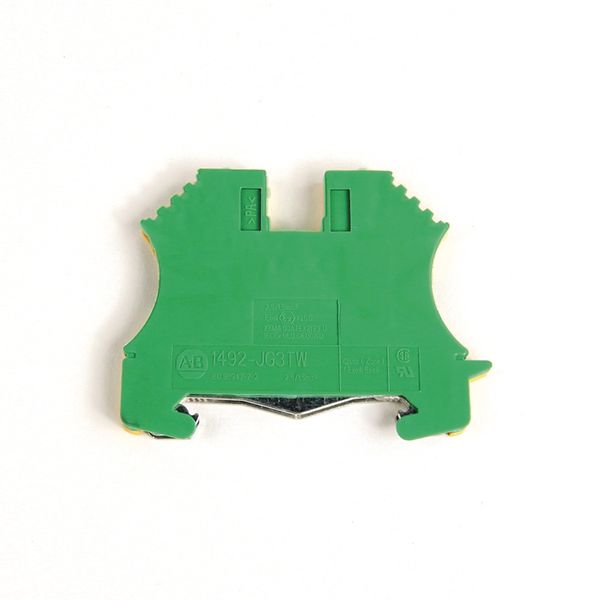 Terminal Block, Grounding, 12 - 1 AWG, Green/Yellow, 35mm image 1