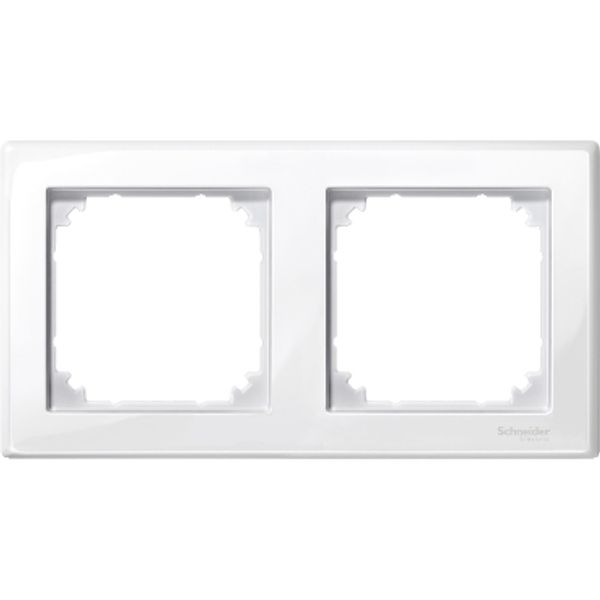 M-Smart frame, 2-gang, polar white, glossy image 2