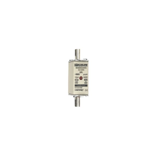 Fuse-link NH000 gG 500VAC 6A live tags Double indicator image 1