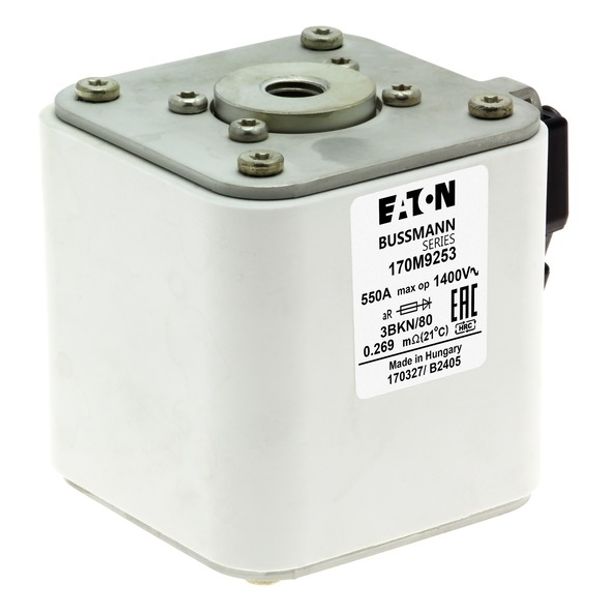 Fuse-link, high speed, 550 A, AC 1400 V, size 3, aR, IEC, with indicator image 5