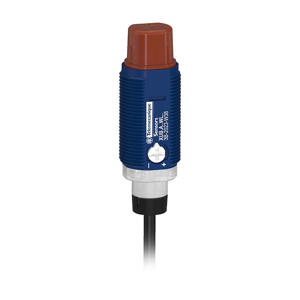 Photoelectric sensors XU, photo electric sensor, cylindrical, plastic, angled, polarised, Smax 5.5 m, PNP, Cable 2 m image 1