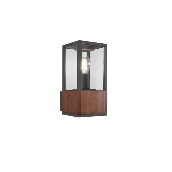 Garonne wall lamp E27 wood/anthracite image 1