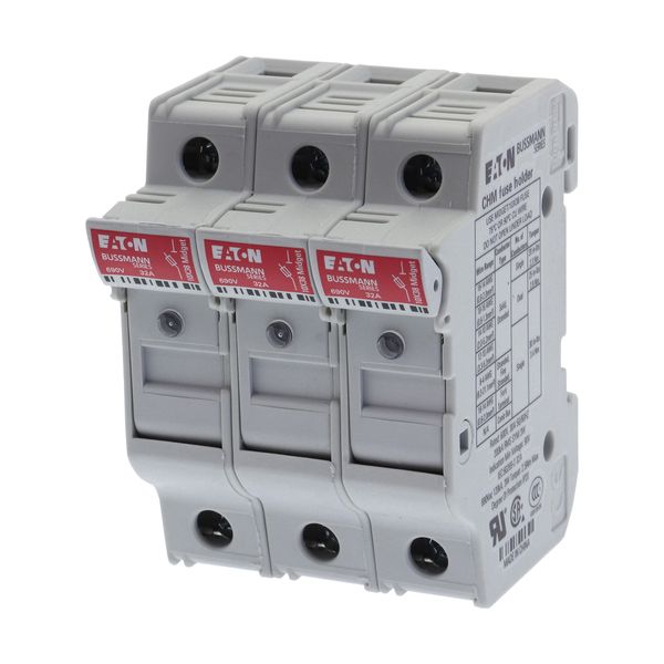 Fuse-holder, LV, 32 A, AC 690 V, 10 x 38 mm, 3P, UL, IEC, indicating, DIN rail mount image 15