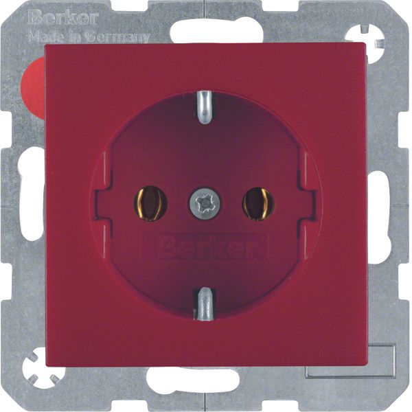 SCHUKO soc. out., screw-in lift terminals, S.1/B.3/B.7, red matt image 1