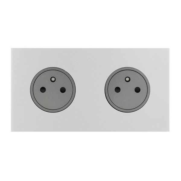 Art d'Arnould universe Epure double socket 2P+E 16A 250V - satin steel image 1