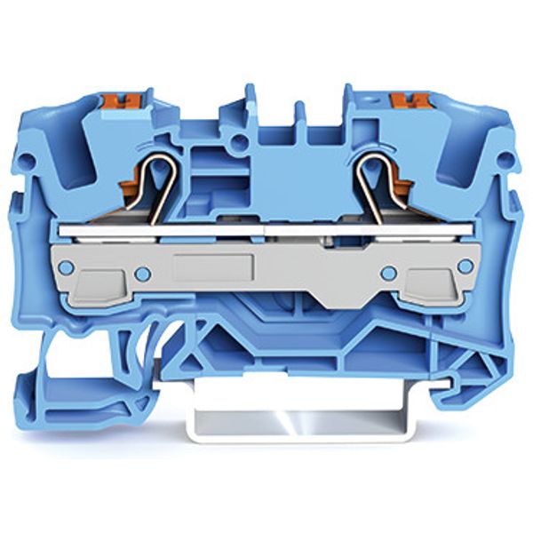 2-conductor through terminal block with push-button 6 mm² blue image 3