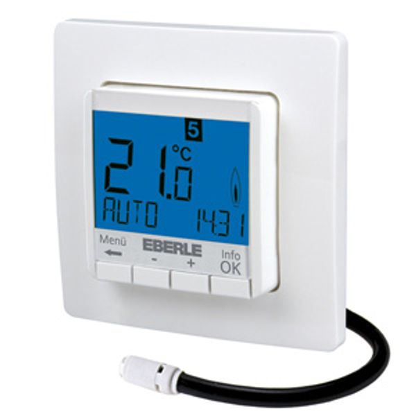 Clock thermostat as floor controller, AC 230V, 1 make contact 16 A, blue backlighting image 1