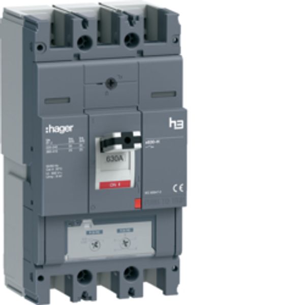 Compact circuit breaker h3+ x630 TM 25 kA, 3-pole, In 630 A image 1