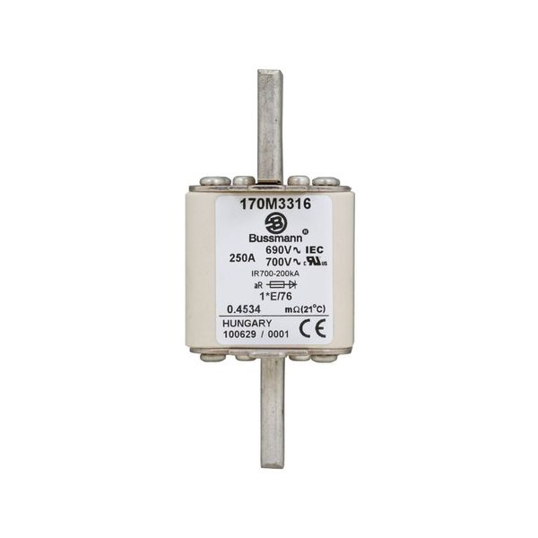 Fuse-link, high speed, 50 A, AC 690 V, compact size 1, 45 x 59 x 102 mm, aR, IEC, UL, single indicator image 10