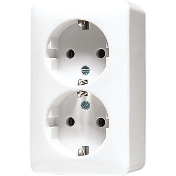 SCHUKO® socket, 47 mm high 6020KIAWW image 1