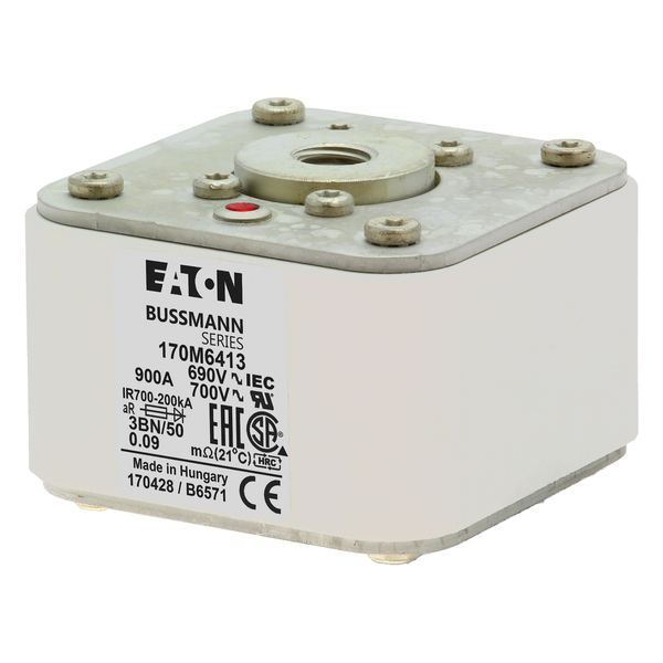 Fuse-link, high speed, 900 A, AC 690 V, size 3, aR, IEC, UL, single indicator image 9