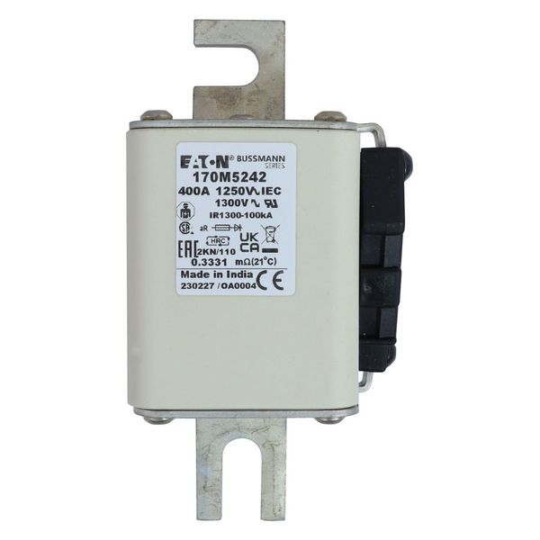 Fuse-link, high speed, 400 A, AC 1250 V, size 2, 61 x 77 x 138 mm, aR, DIN, IEC, single indicator image 22