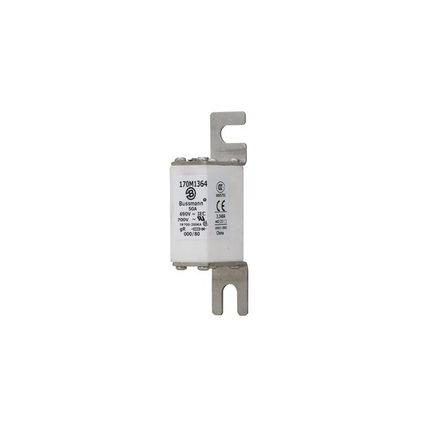 Fuse-link, high speed, 50 A, AC 690 V, DIN 000, 21 x 40 x 100 mm, gR, DIN, IEC, single indicator image 6