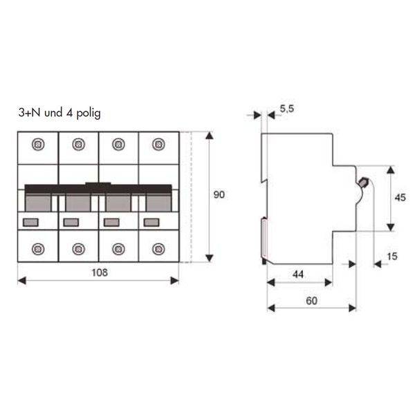 High Current Miniature Circuit Breaker C25/4 image 3