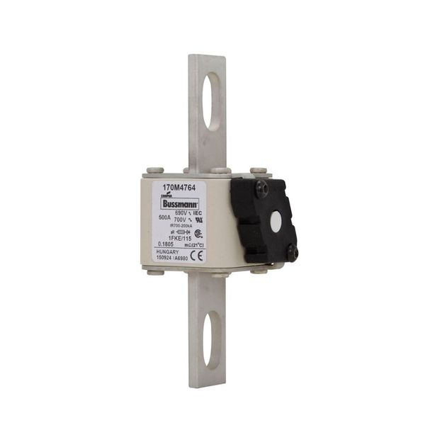 Fuse-link, high speed, 500 A, AC 690 V, size 1, 53 x 69 x 136 mm, aR, IEC, UL, K type indicator, 115 mm centers image 10