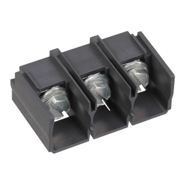 Terminal block, TeSys Deca, ring-lugs screw terminals, 3P, for contactors LC1D40A-D80A image 2